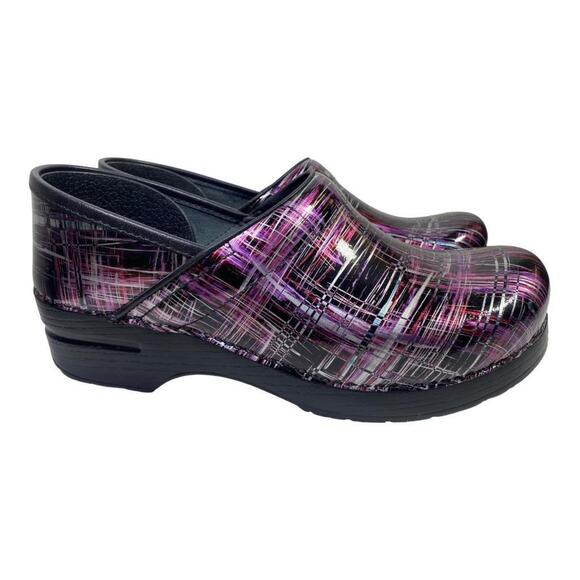 NWOB! Dansko Professional Clog Women size 41 US 10.5-11 Crosshatch Purple Patent - Picture 1 of 6